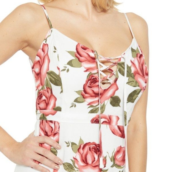 Guess Floral Lace Up Maxi Dress New With Tags - Picture 3 of 4